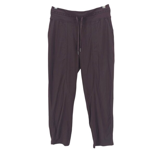 LULULEMON Dance Studio Crop Pants Plum Purple Stretch Cinch Hem Size 6 - Picture 1 of 7
